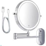 Make-Up Spiegel - Oplaadbaar - Chroom - 1-10x Vergroting