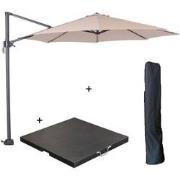 Garden Impressions Hawaii zweefparasol S Ø300 - donker grijs/ecru met ...