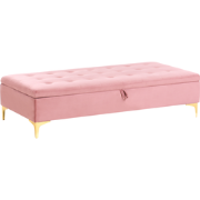 Beliani ABERDEEN - Ottomaan-Roze-Fluweel