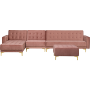 Beliani ABERDEEN - Modulaire Sofa-Roze-Fluweel