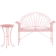Beliani CAVINIA - Bistroset-Roze-IJzer