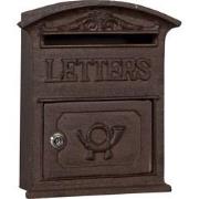 Clayre & Eef Brievenbus  27x9x31 cm Bruin Metaal Rechthoek Letters Wan...