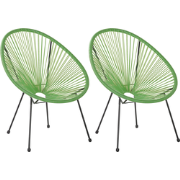 Beliani ACAPULCO II - Kuipstoel-Groen-PE rotan