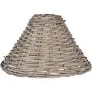 Clayre & Eef Lampenkap  Ø 21x30 cm Bruin Rotan Driehoek Stoffen Lampen...