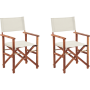 Beliani CINE - Tuinstoel-Wit-Polyester, Acaciahout
