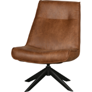 WOOOD Skyler Draaibare Fauteuil - Kunstleer - Cognac - 94x67x85