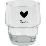Clayre & Eef Waterglas  100 ml Glas Hart Love Drinkbeker