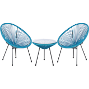 Beliani ACAPULCO II - Bistroset-Blauw-PE rotan