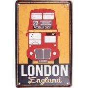 Clayre & Eef Wanddecoratie  20x30 cm Geel Rood Metaal London England M...