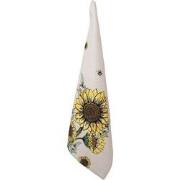 Clayre & Eef Theedoek  50x70 cm Beige Geel Katoen Zonnebloemen Keukenh...