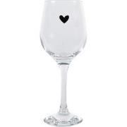 Clayre & Eef Wijnglas Hart 300 ml Transparant Glas Wijnkelk