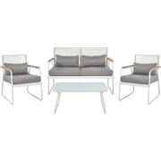 Beliani POMONTE - Loungeset-Wit-Staal