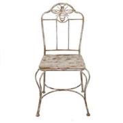 Clayre & Eef Tuinstoel 47x47x91 cm Wit Bruin IJzer