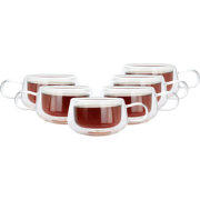 OTIX Dubbelwandige Koffieglazen - Koffiekopjes - met Oor - Set van 6 -...
