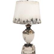 Clayre & Eef Tafellamp Ø 32x60 cm Beige Hout Metaal Bureaulamp