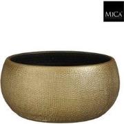 Mica Decorations Bloempot Porto - 27x27x13 cm - Terracotta - Goud,Meta...