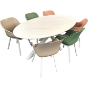 Hartman dining set tafel xander 6x soleil stoel