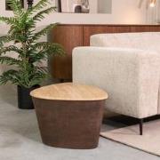 LABEL51 Salontafel Ravi - Espresso - Travertin - 70 cm