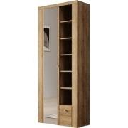 Meubella Schoenenkast Linford - Eiken - 80 cm - Met spiegel