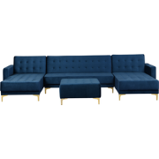 Beliani ABERDEEN - Modulaire Sofa-Blauw-Fluweel
