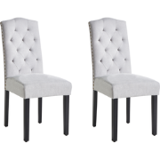 Beliani SHIRLEY - Eetkamerstoel-Grijs-Polyester