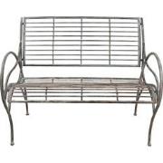 Clayre & Eef Tuinbank  106x56x92 cm Grijs Ijzer Bank Buiten