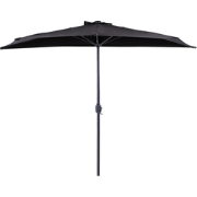 Beliani GALATI - Halfronde parasol-Zwart-Polyester