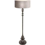 Anne Lighting - vloerlamp - Bois - zwart - hout velours stof - Ø 50cm ...