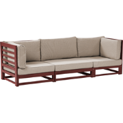 Beliani TRANI - Tuinsofa-Donkere houtkleur-Acaciahout