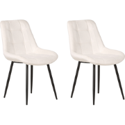 Beliani MELROSE - Eetkamerstoel-Wit-Fluweel