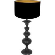 Anne Lighting - tafellamp - Lyons - zwart - hout linnen - Ø 30cm - E27...
