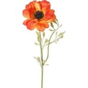 Anemoon nora 1 bloem h53 cm oranje kunstbloem zijde nepbloem