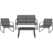 Beliani BARREA - Loungeset-Zwart-Staal