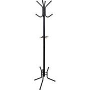 Zwarte Staande Kapstok met 12 Haken - H178 cm