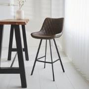 Industriële barkruk Juno Taupe Kunstleer - Zithoogte 70 cm - Zonder Ar...