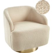 Beliani LAVIK - Fauteuil-Beige-Bouclé