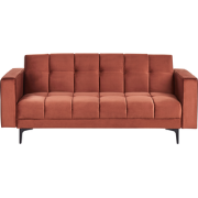 Beliani ALNES - Driezitsbank-Rood-Fluweel