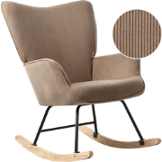 Beliani ARSET - Schommelfauteuil-Beige-Corduroy