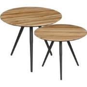 Mica Decorations Bijzettafel Jailey - 50x50x49 cm - Hout - Bruin- Set ...