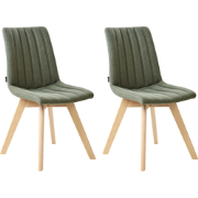Beliani CALGARY - Eetkamerstoel-Groen-Polyester