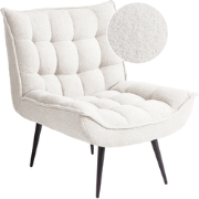 Beliani ALVESTA - Fauteuil-Wit-Bouclé