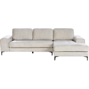 Beliani KIRUNA - Hoekbank-Beige-Fluweel