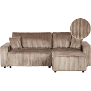 Beliani ABACKA - Slaapbank-Bruin-Corduroy