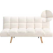Beliani INGARO - Slaapbank-Wit-Bouclé