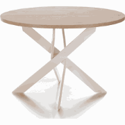 Ronde tafel met witte metalen poten L120 cm - THER