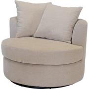 Draaifauteuil Thony Luxe Rond Beige - Giga Meubel