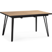 Uitschuifbare tafel van 140 tot 180 cm met zwarte metalen poten - CLEO