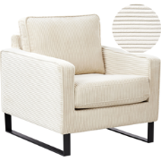 Beliani VIND - Fauteuil-Beige-Corduroy