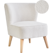 Beliani ALVEN - Fauteuil-Wit-Bouclé