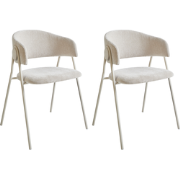 Beliani ALANSON - Eetkamerstoel-Beige-Chenille
